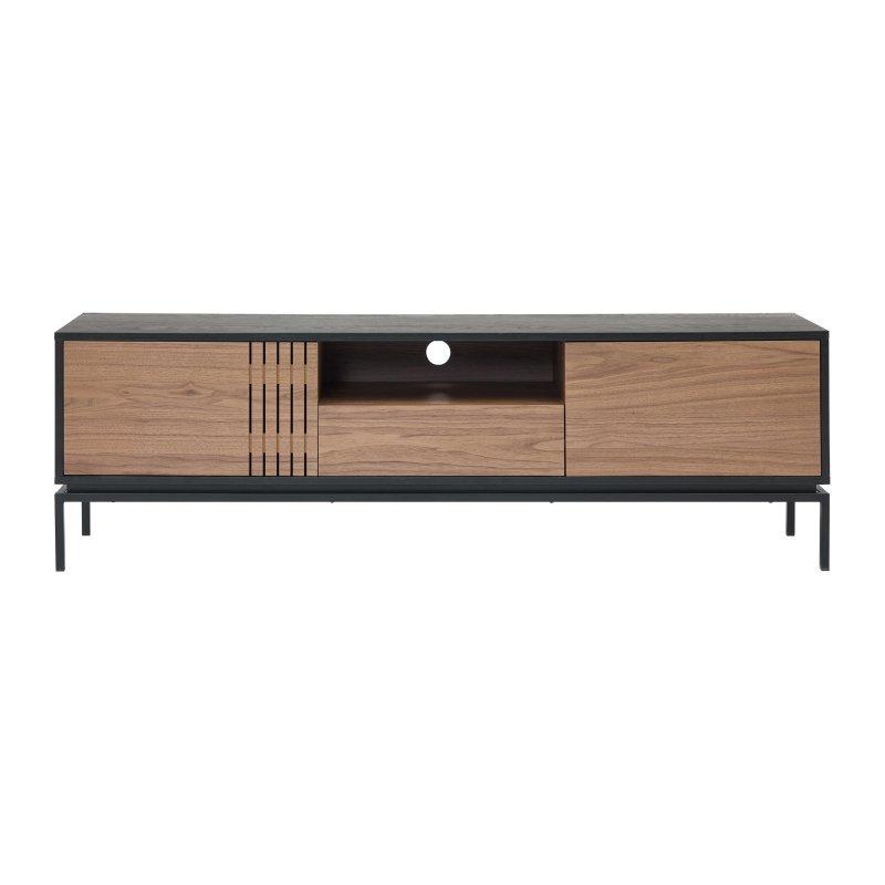 Ceviz Dokulu Metal Ayaklı TV Sehpası 180 cm
