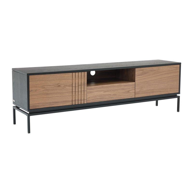 Ceviz Dokulu Metal Ayaklı TV Sehpası 180 cm