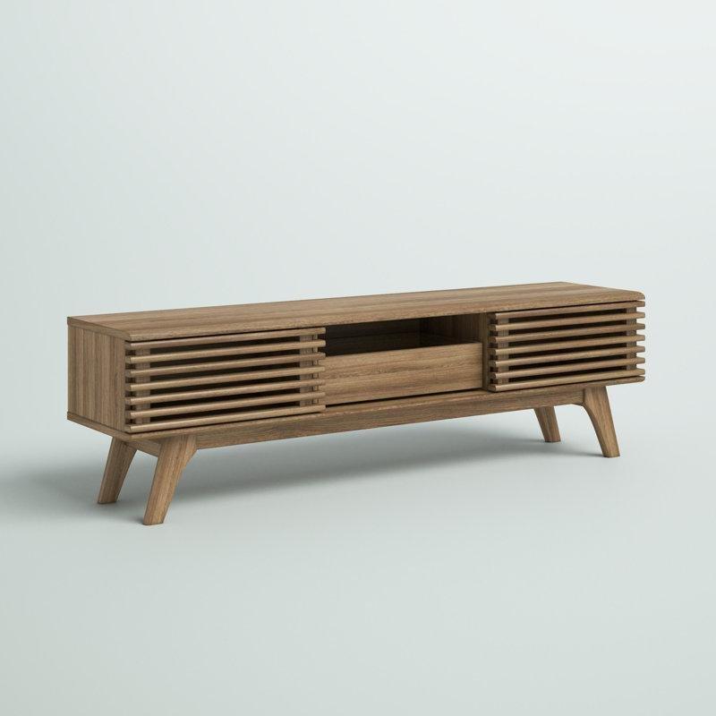 Ceviz Rengi Endüstriyel Ahşap TV Ünitesi 149x34x43 cm