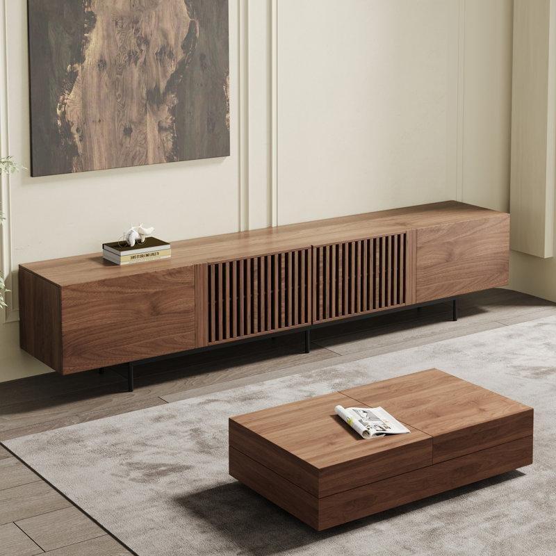 Ceviz Rengi MDF TV Ünitesi ve Orta Sehpa Takımı 180 cm - 79789