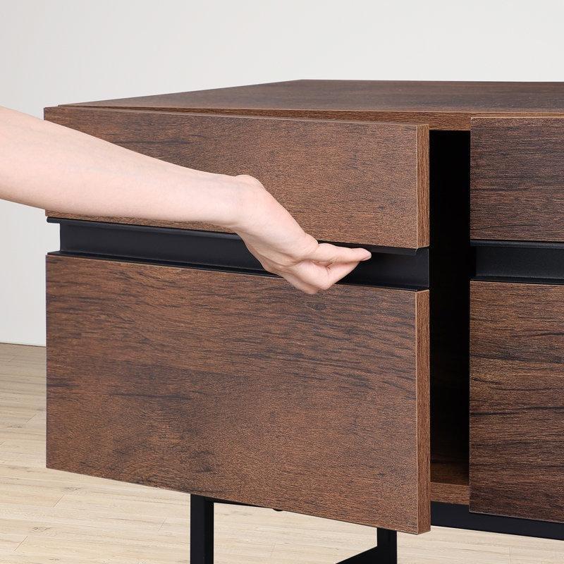 Ceviz Renginde Endüstriyel Ahşap Rustik TV Ünitesi 180 cm - 79258