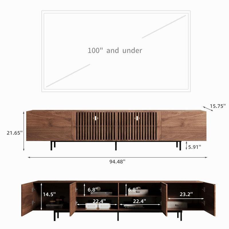 Ceviz Renginde Modern Tasarımlı Masif TV Ünitesi 40x55x55 cm - 78295