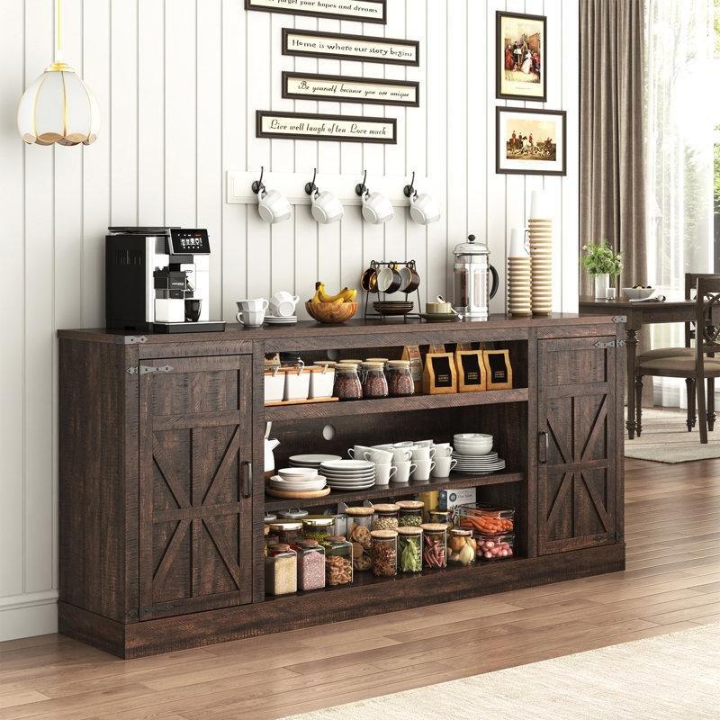 Çiftli Ahşap Kapılı Kırsal Tasarımlı TV Ünitesi 190x38x85 cm - 80047