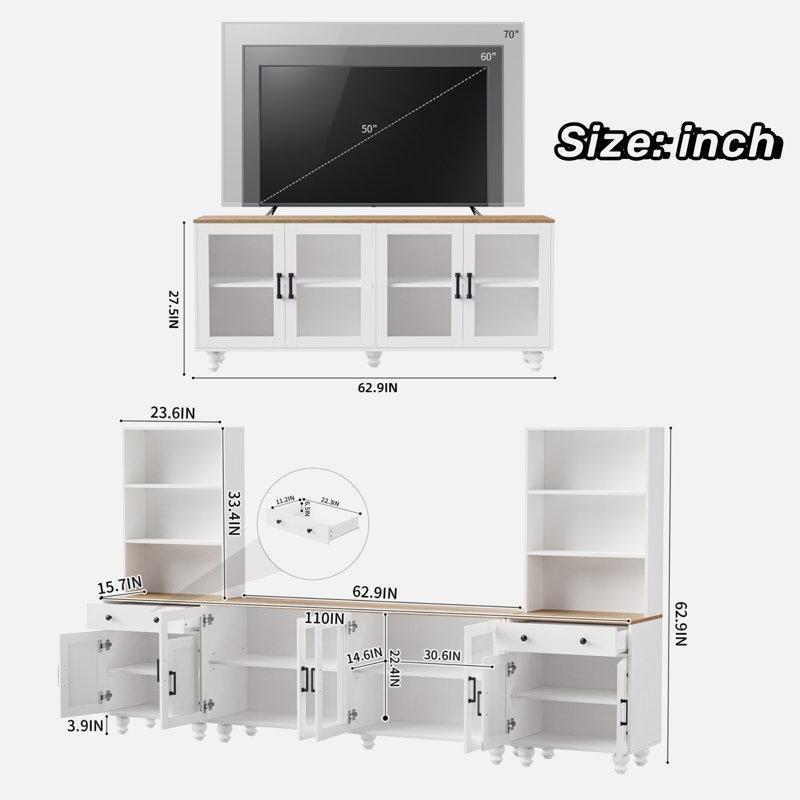 Çiftli Tasarımlı Endüstriyel Ahşap Dolaplı TV Ünitesi 280 cm - 78742