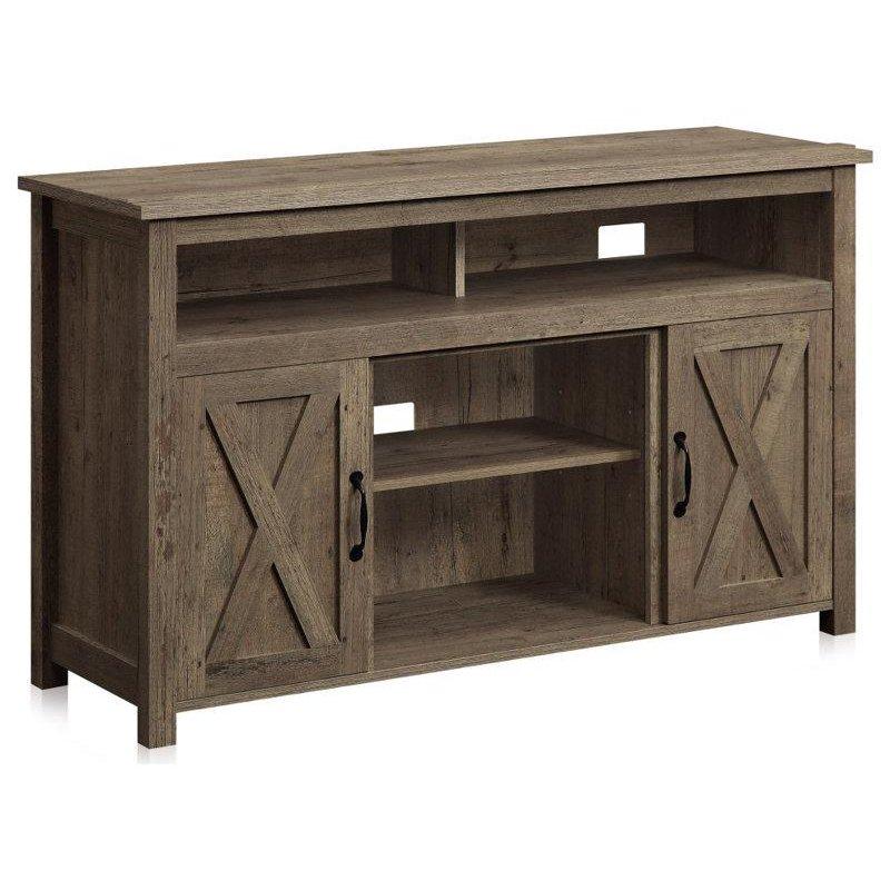 Çiftlik Kapılı Endüstriyel Ahşap 121 cm Genişliğinde Mini TV Ünitesi - 80200