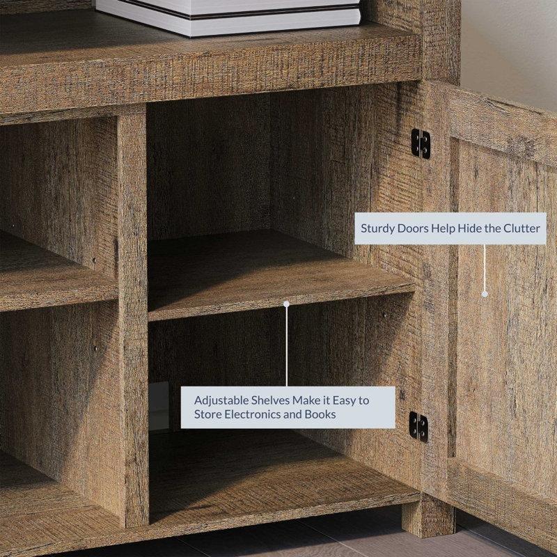 Çiftlik Kapılı Endüstriyel Ahşap 121 cm Genişliğinde Mini TV Ünitesi - 80200