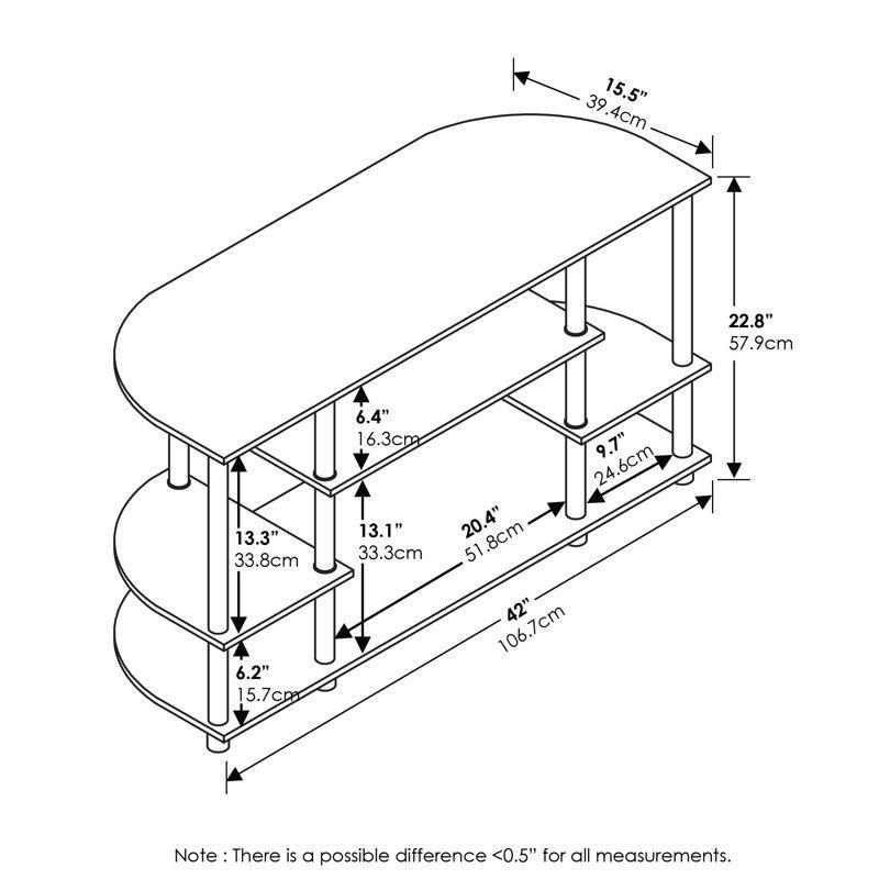Columbia Ceviz Siyah Açık Raflı Mini TV Ünitesi 107x41x58 cm - 80212