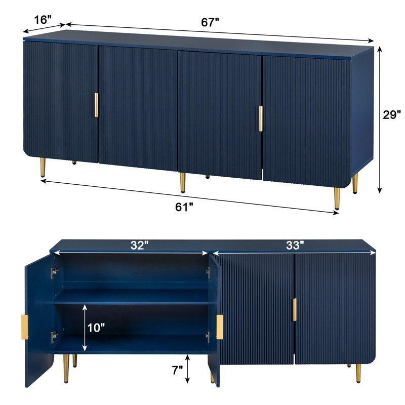 Dikey Çizgili Modern Endüstriyel Ahşap TV Ünitesi 170x41x74 cm - 80308