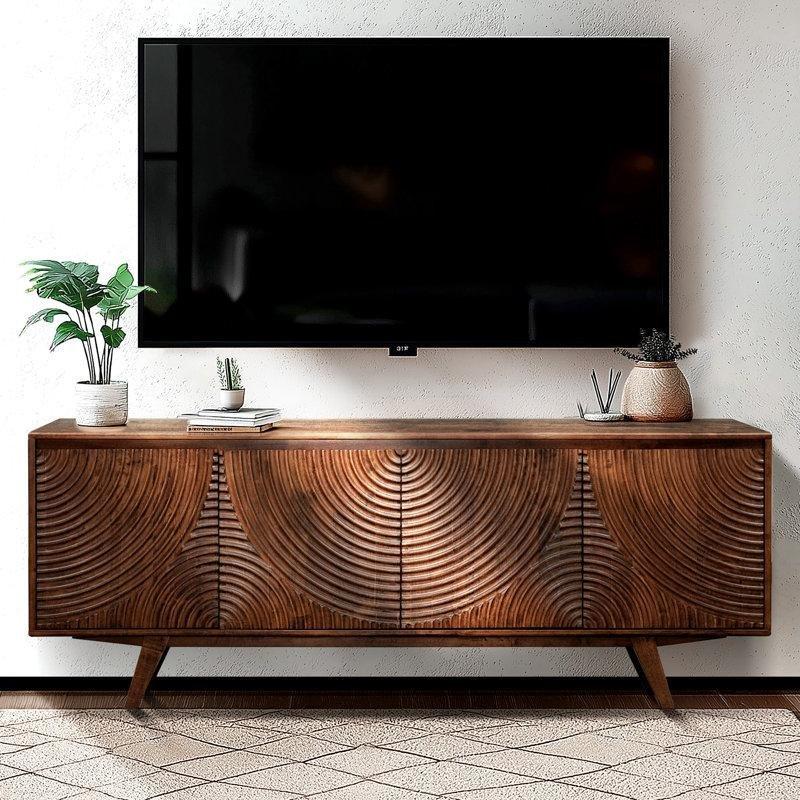 Doğal Ahşap 180 cm Bohem TV Ünitesi