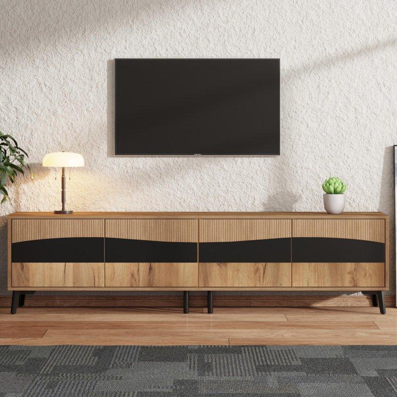 Doğal Ahşap Desenli 180 cm TV Ünitesi