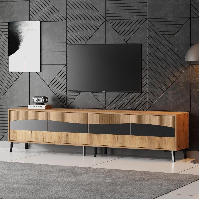 Doğal Ahşap Desenli 180 cm TV Ünitesi