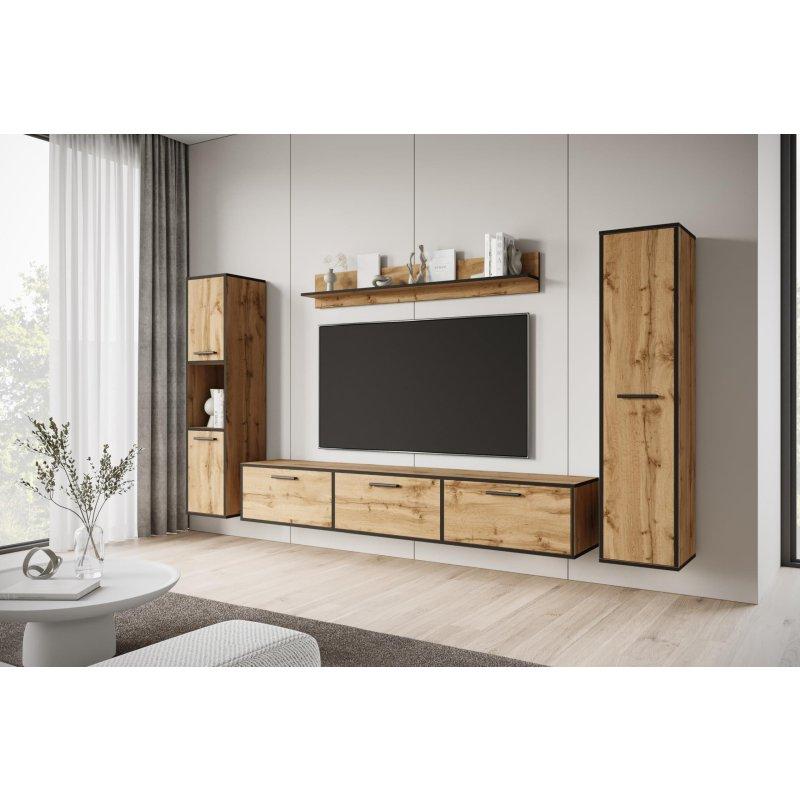 Doğal Ahşap Desenli Modern TV Ünitesi Takımı 180 cm