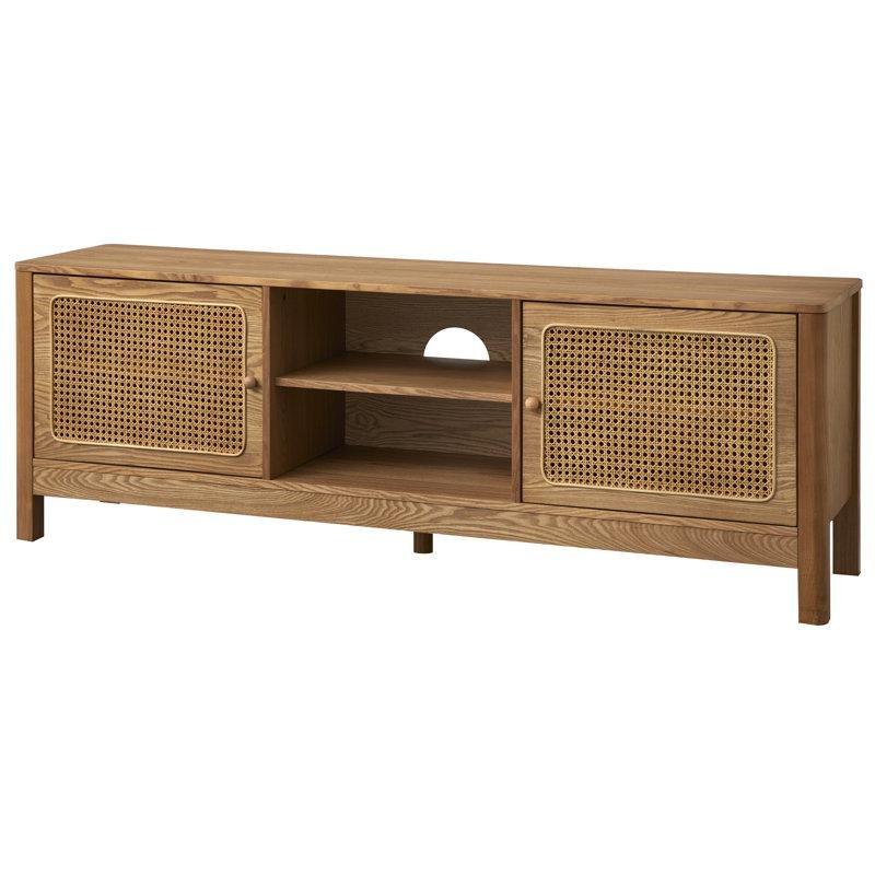 Doğal Hasır Kapılı Bohem TV Ünitesi 161x40x55 cm