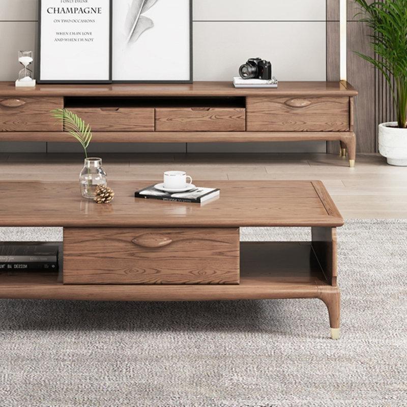 Doğal Kütük Kül Ağacı TV Ünitesi ve Orta Sehpa Takımı - 79564