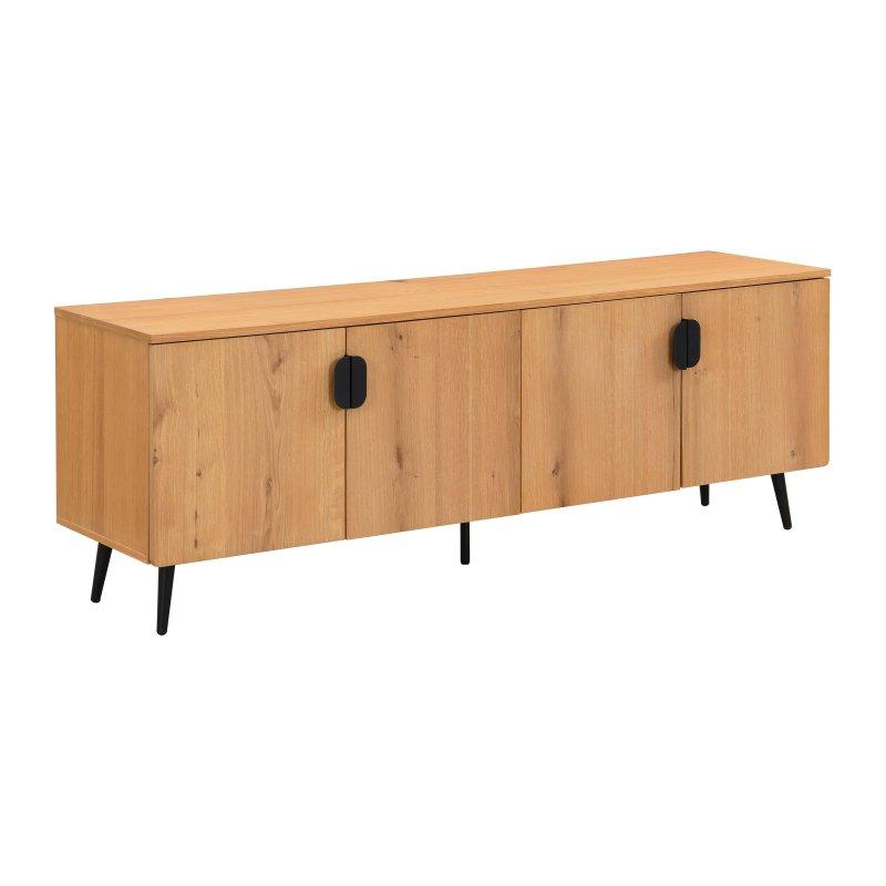 Doğal Meşe Kaplamalı Modern 160 cm TV Sehpası