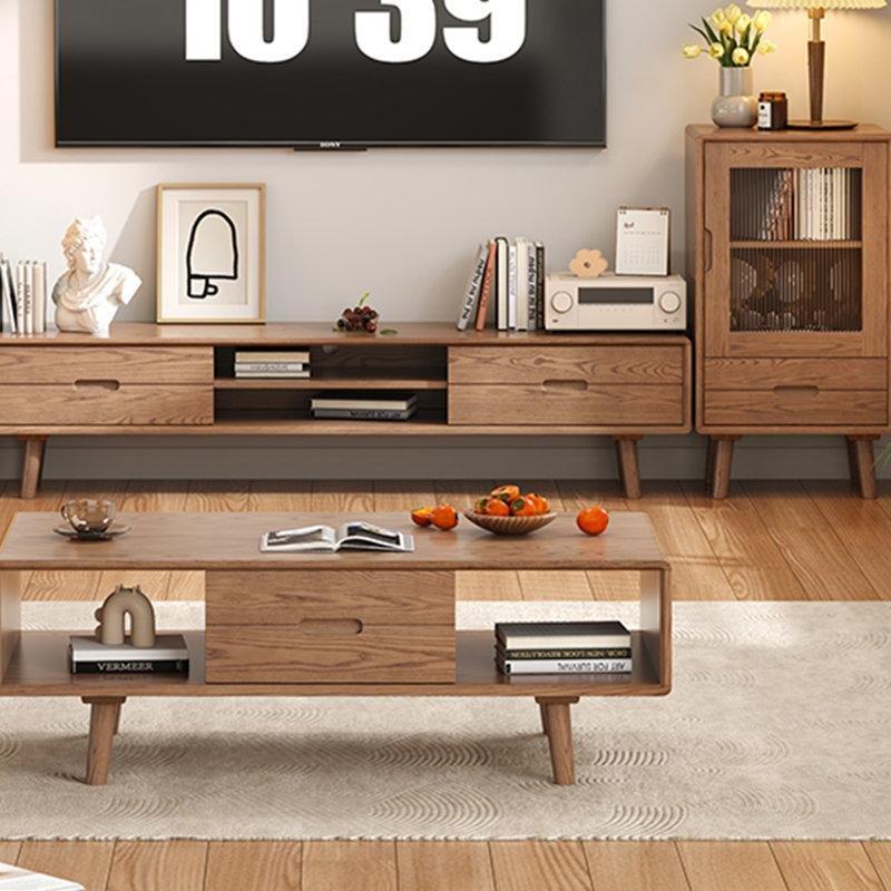 Doğal Tahta Desenli Kütür Ağacı TV Ünitesi ve Orta Sehpa Takımı - 79537