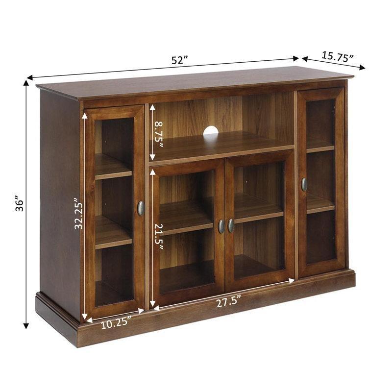 Dokuz Raflı Cam Kapaklı Dolaplı TV Ünitesi 132x40x91 cm - 78772