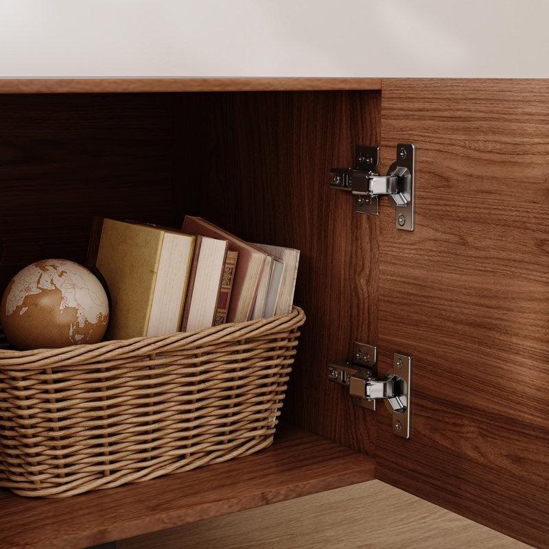 Dört Kapılı Ceviz Rengi Masif TV Ünitesi 220 cm - 78310