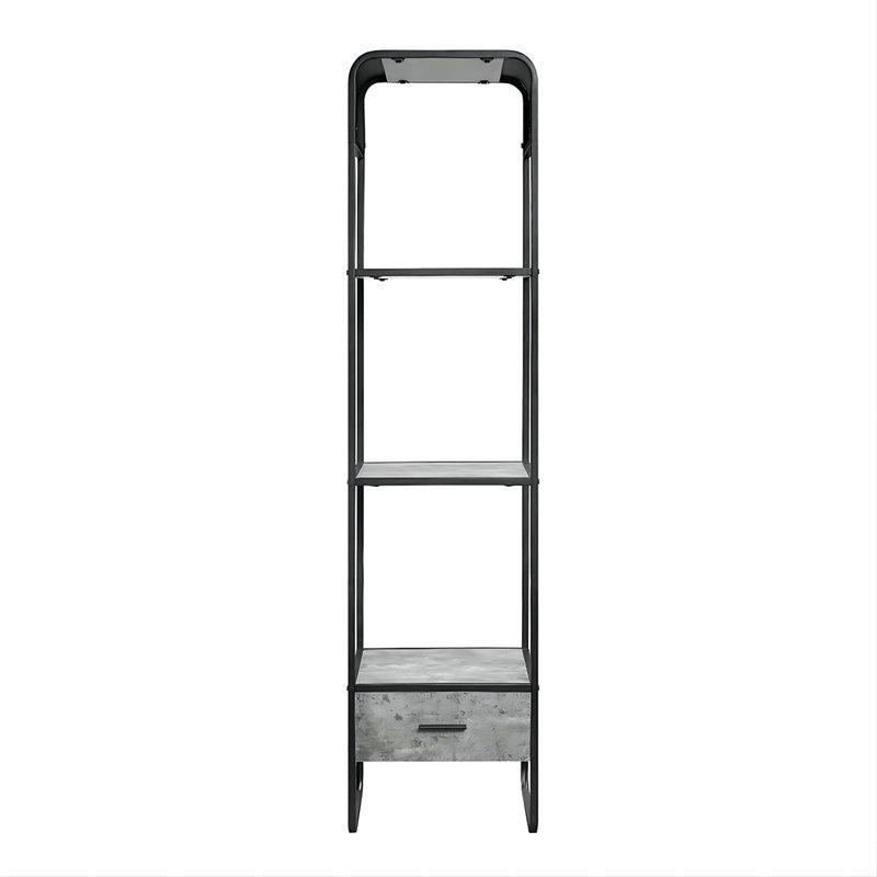 Eğri Tasarımlı Metal TV Ünitesi Beton Gri Renk 36x41x168 cm - 78553