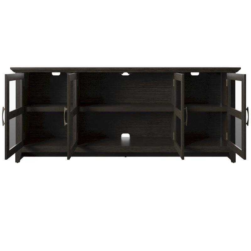 Endüstriyel Ahşap 80 İnç Cam Kapılı Dolaplı TV Ünitesi 183x39x76 cm - 78760