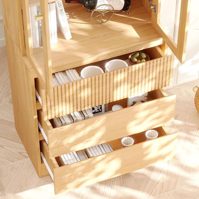 Endüstriyel Ahşap Cam Kapılı Modüler TV Ünitesi 180x40x181 cm - 78826