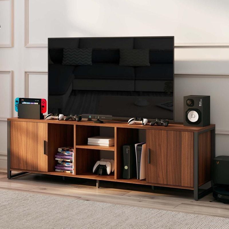 Endüstriyel Ahşap Ceviz Rengi Metal TV Ünitesi 180 cm - 78601