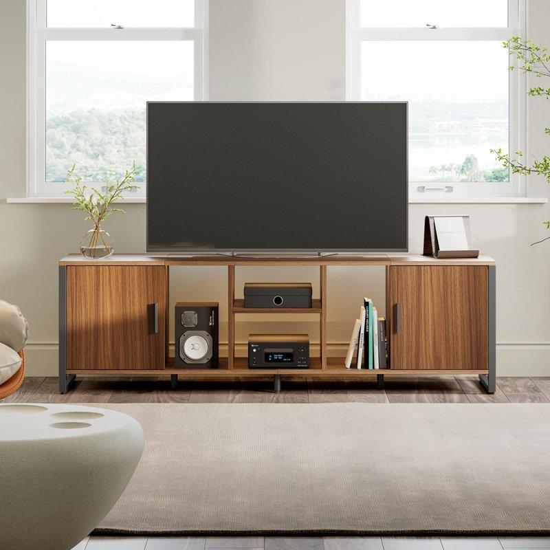 Endüstriyel Ahşap Ceviz Rengi Metal TV Ünitesi 180 cm - 78601