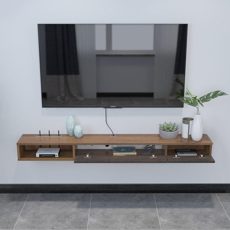 Endüstriyel Ahşap Duvara Monte TV Ünitesi 140x23x18 cm - 78436