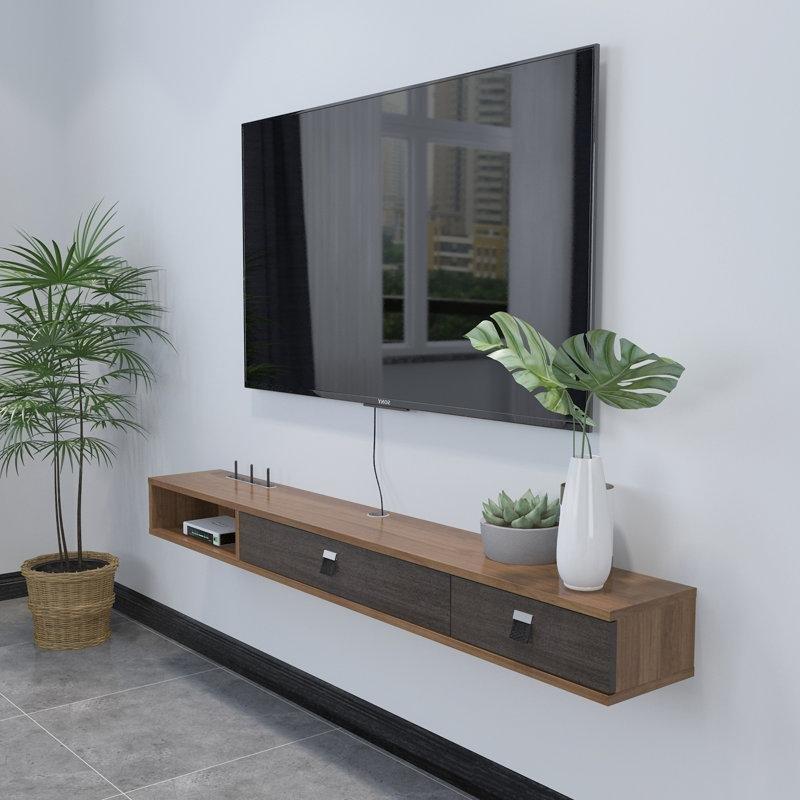 Endüstriyel Ahşap Duvara Monte TV Ünitesi 140x23x18 cm - 78436