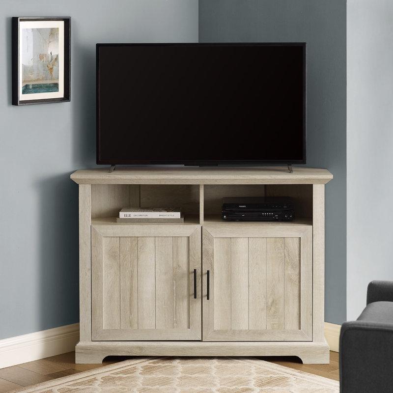 Endüstriyel Ahşap İki Kapılı 112x41x81 cm Köşe TV Ünitesi