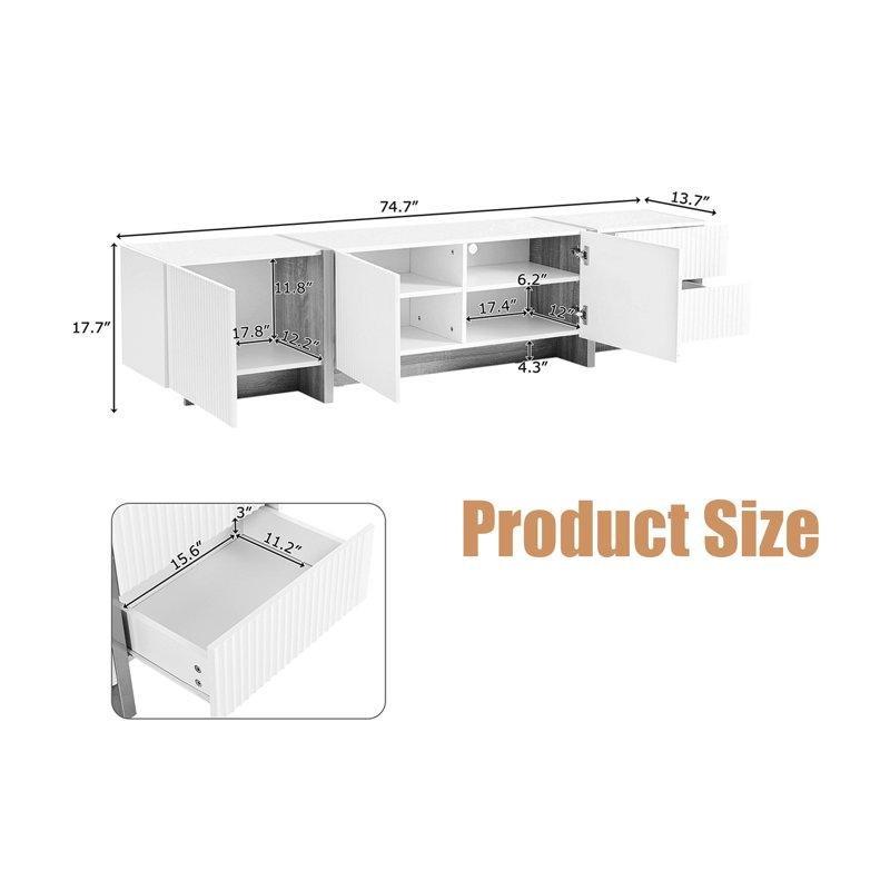 Endüstriyel Ahşap Kaplamalı Koyu Gri TV Ünitesi 190x35x45 cm - 79396