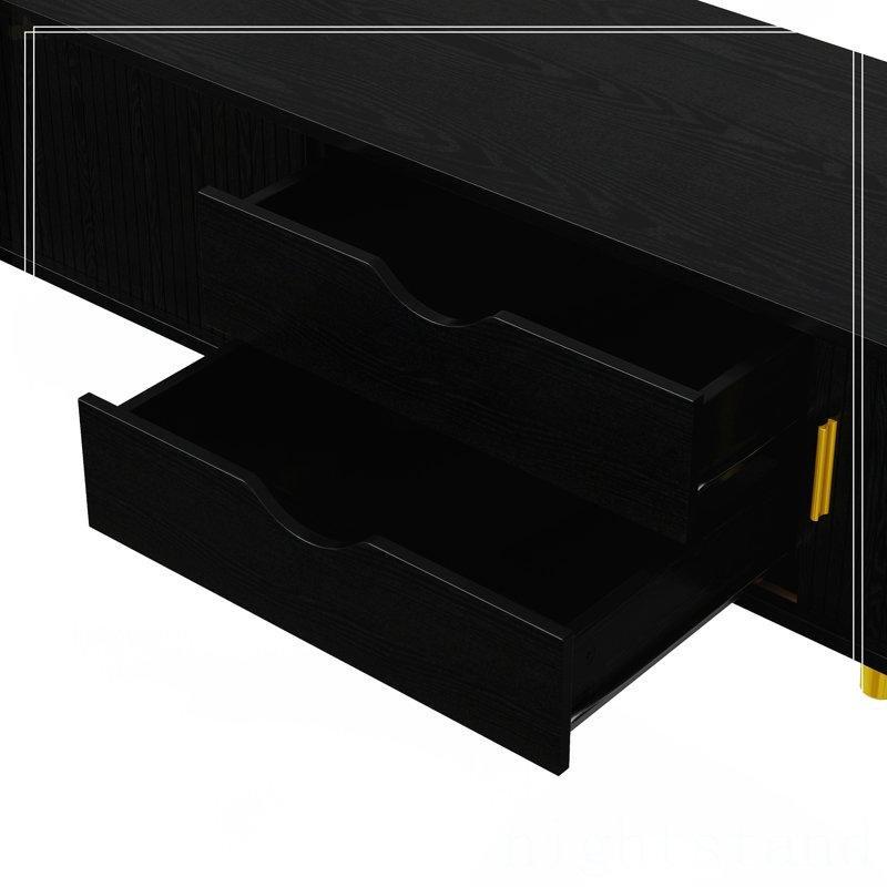 Endüstriyel Ahşap Kaydırmalı Kapılı TV Ünitesi ve Orta Sehpa Takımı 190x38x255 cm - 79840
