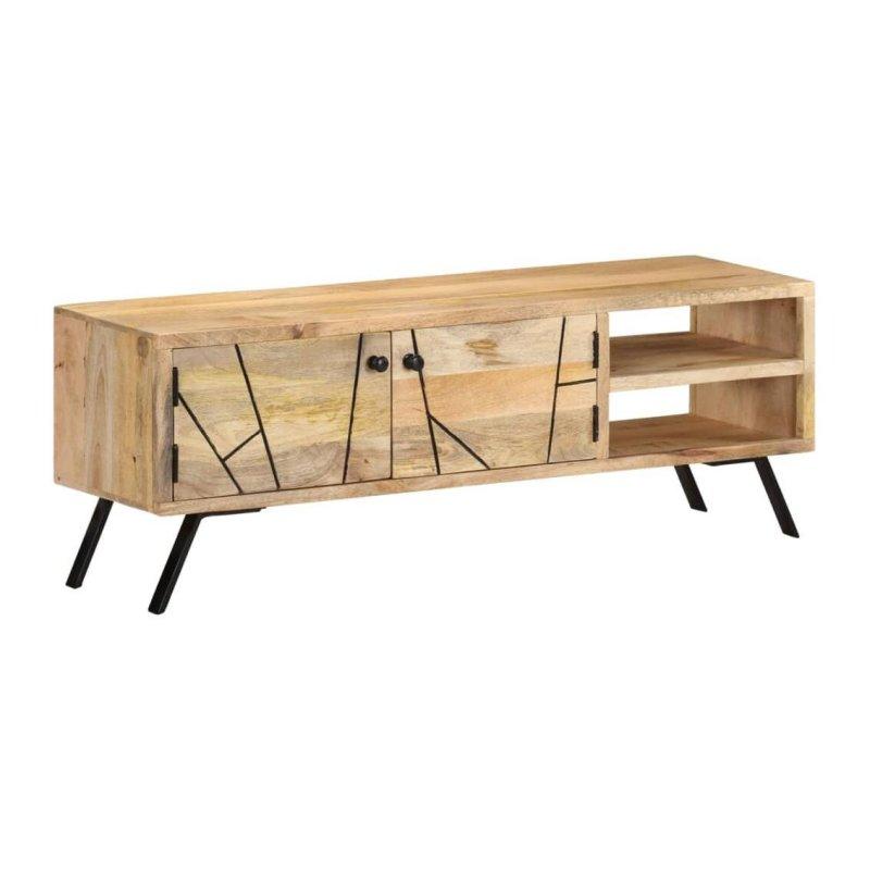 Endüstriyel Ahşap Mangolama Desenli TV Ünitesi 110 cm