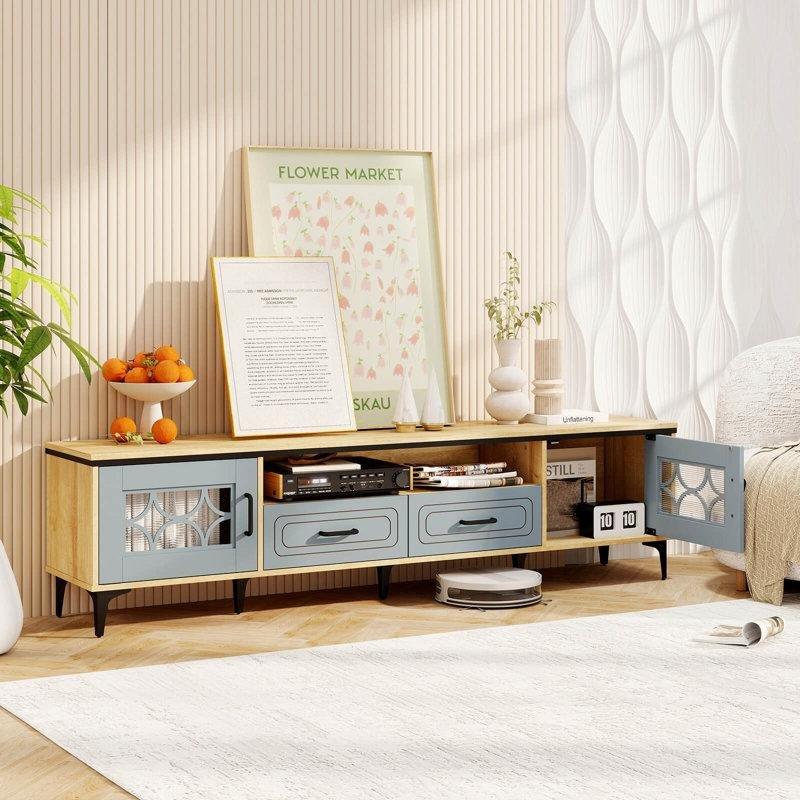 Endüstriyel Ahşap Metal Çekmeceli TV Ünitesi 180 cm - 78262