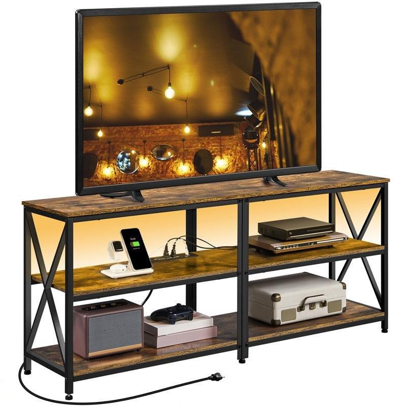 Endüstriyel Ahşap Metal TV Ünitesi 140x36x61 cm - 78634