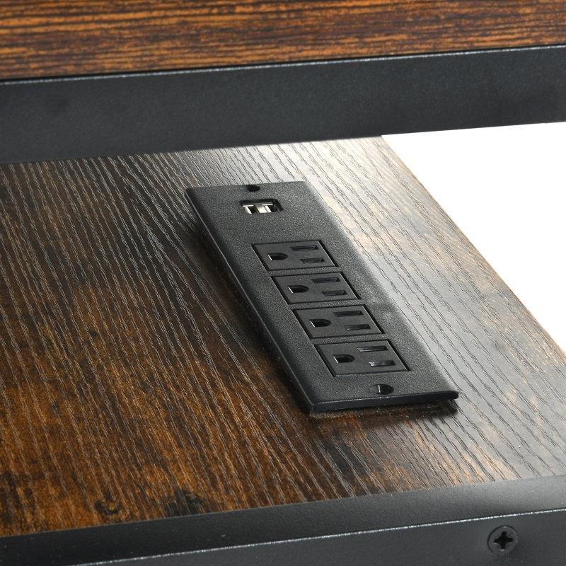 Endüstriyel Ahşap Metal TV Ünitesi 160 cm LED Işıklı Konsol - 78679