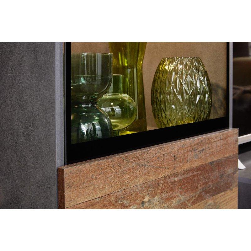 Endüstriyel Ahşap ve Yeşil Detaylı Modern TV Ünitesi 246 cm