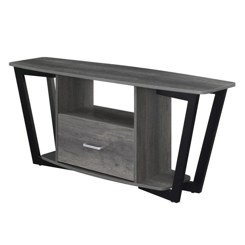 Endüstriyel Tasarımlı Metal TV Ünitesi 150x40x61 cm Açık Raflı Çekmeceli - 78550
