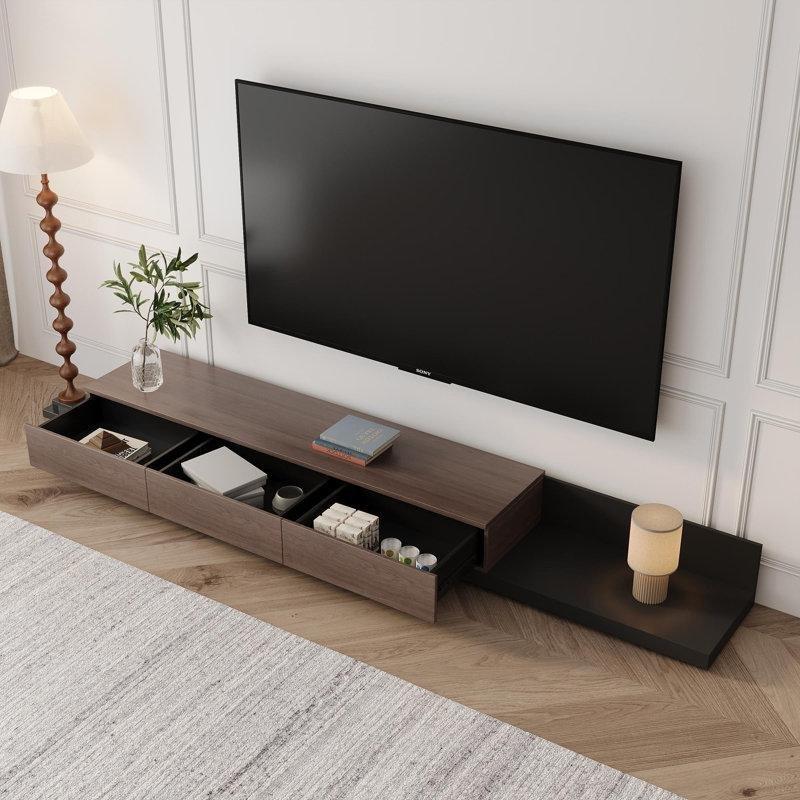 Genişletilebilir Antrasit TV Ünitesi 180-280 cm Üç Çekmeceli