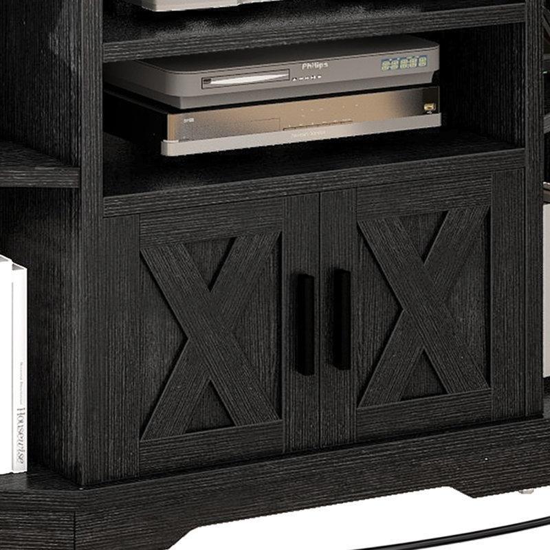 Gri Beyaz Rustik Köşe TV Ünitesi 120x50x71 cm Güç Çıkışlı