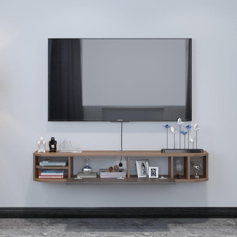 Gri Endüstriyel Ahşap Duvara Monte TV Ünitesi 120x23x18 cm - 78415