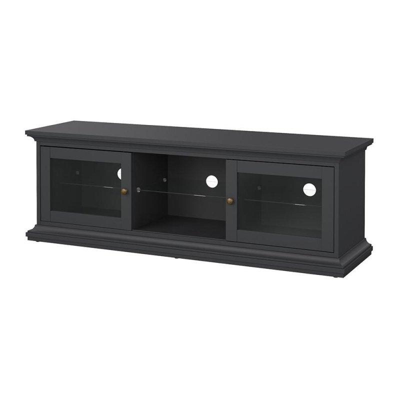 Gri Mat Camlı Modern TV Sehpası 150 cm