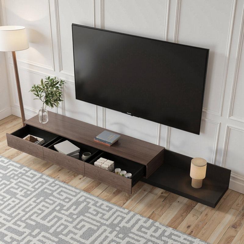 İki Tonlu Genişletilebilir Antrasit TV Ünitesi 280 cm