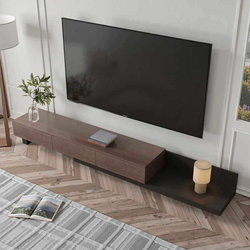 İki Tonlu Genişletilebilir Antrasit TV Ünitesi 280 cm