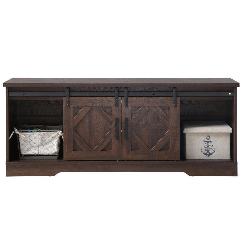 Kahverengi Endüstriyel Ahşap Çiftlik Tarzı TV Ünitesi 150x39x60 cm - 80005