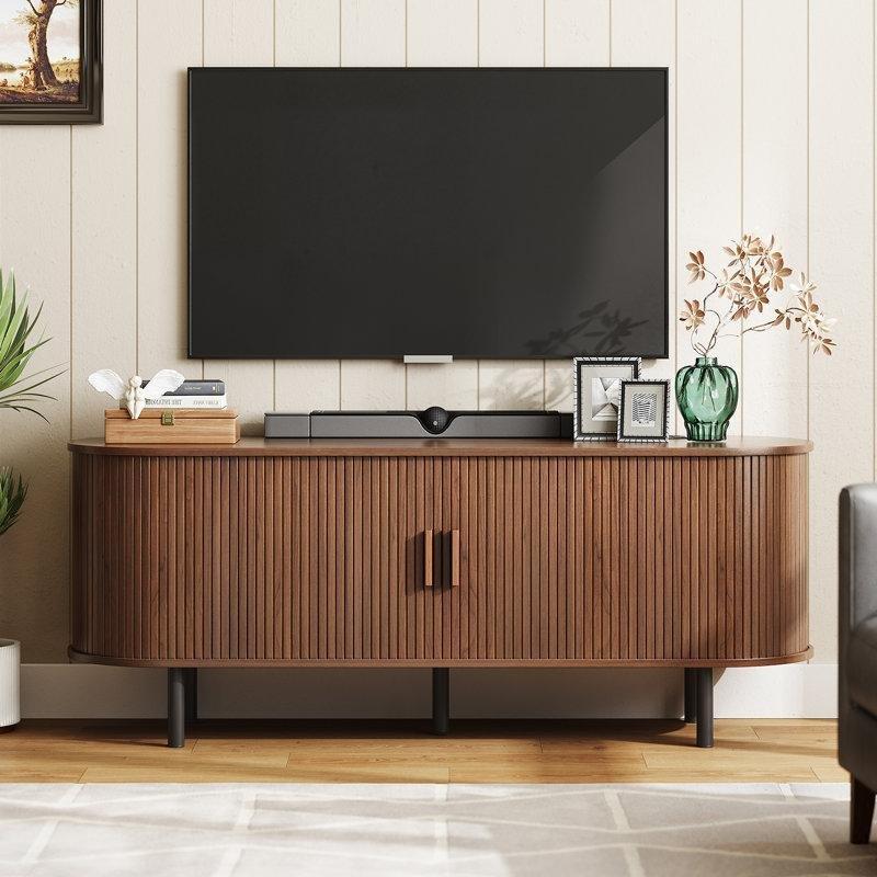 Kapaklı Depolama Bölmeli Modern Ahşap TV Ünitesi 40x55 cm