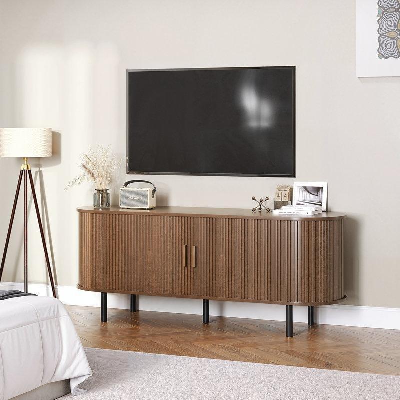 Kapaklı Depolama Bölmeli Modern Ahşap TV Ünitesi 40x55 cm
