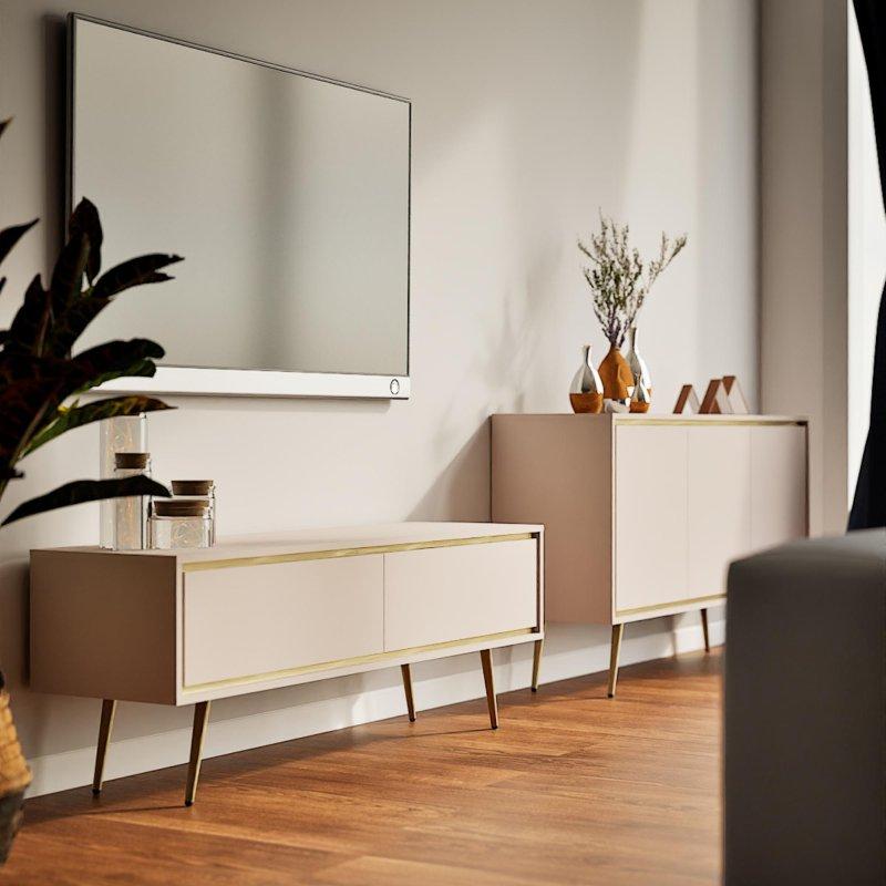 Kaşmir Rengi Altın Detaylı TV Ünitesi 150x50x40 cm - 78922