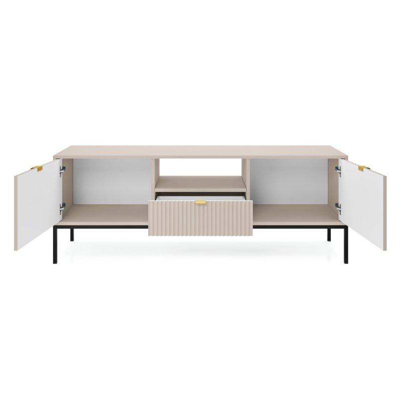 Kaşmir Renkli Açık Raflı TV Ünitesi 154x56 cm Siyah Metal Ayaklı - 79000