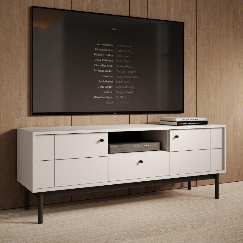 Kaşmir Renkli İki Kapılı Siyah Ayaklı TV Ünitesi 153 cm - 78964